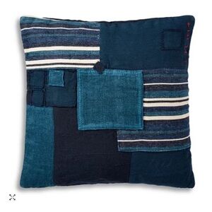 NWT RALPH LAUREN Stover Throw Pillow Cover Navy Patchwork Journeys End 20” x 20”